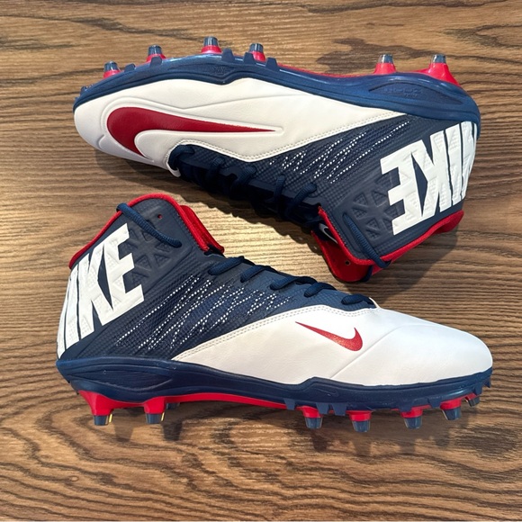 Size 13 Nike Zoom Code Elite 3/4 TD Football Cleats White/Navy/Red 620499-413 main image 6